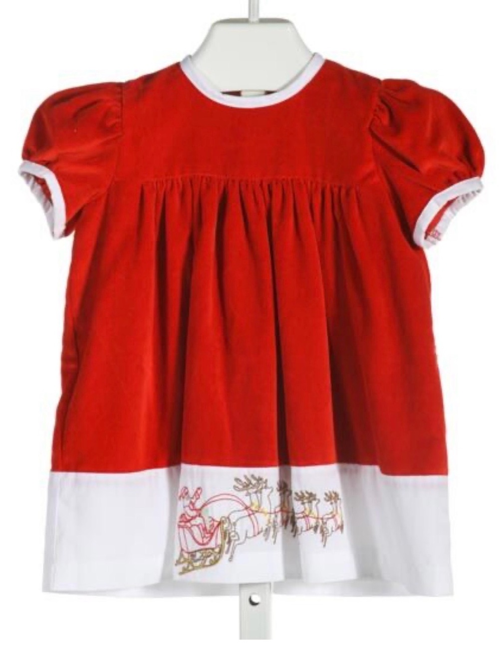 Christian Elizabeth & co Red Holiday Santa Panel Dress - Kids Shirt & Top
